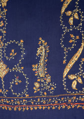 Pashmina Kashmiri Jaaldar Shawl D - 39 - N Blue