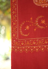 Pashmina Kashmiri Jaaldar Shawl D - 34 - Maroon