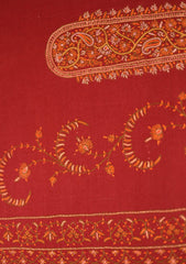 Pashmina Kashmiri Jaaldar Shawl D - 34 - Maroon