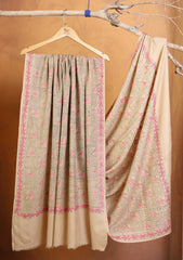 Pashmina Needle Work Jaaldar Shawl D#04 - Skin