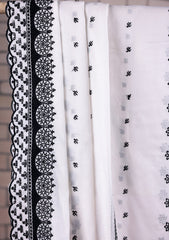 Embroidered Lawn Summer Shawl D#43 - White