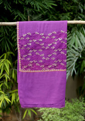 Pashmina Kashmiri Work Shawl D - 05 - D Purple