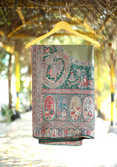 Pashmina Kaani Zari Shawl D - 05 - Green