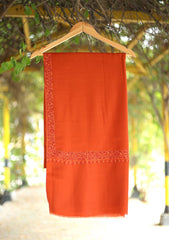 Pashmina Kashmiri Work Shawl D - 81 - Rust