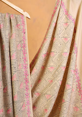 Pashmina Needle Work Jaaldar Shawl D#04 - Skin