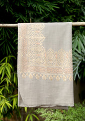 Pashmina Ari Work Shawl D - 177 - L Brown
