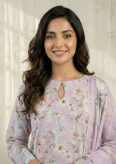 Lawn - Rubaaiyat - Chikankari 26 - Silk Dupatta - D#02 - L Pink