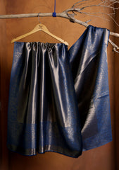 Silk Zari Jamawar Shawl D#05 - Blue