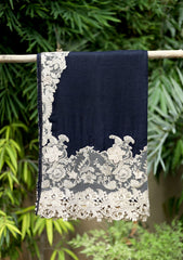 Pashmina Kashmiri Work Shawl D - 07 - Black