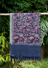 Pashmina Kani Jamawer Shawl D - 145 - N Blue