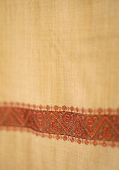 Embroidered Wool Shawl D - 82 - D Beige
