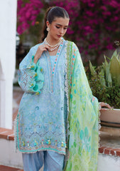 Lawn - Farah Talib Aziz - Luxury Unstitched 26 - FTA#10 - Sienna Sky Blue