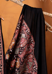 Pashmina Embroidered Jaaldar Shawl D#05 - Black