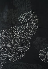 Lawn Chikankari Shawl D - 12 - Black
