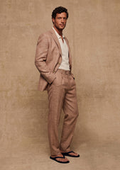 Cavani Bamboo Wool Linen Superior Suiting Texture - Light Rust