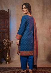 Winter - Fancy Silk Zari Jamawar - 3 Pcs Suit - D#19 - Zink