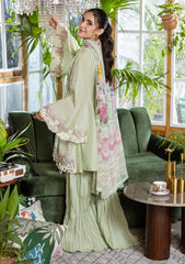 Lawn - Elaf Premium - E.Craft - Chikankari - EEC-5B MATCHA