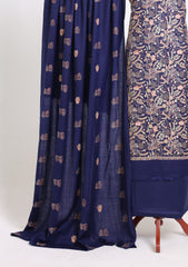 Winter - Riwaj - Pashmina Embroidered Suit - D#03 - N Blue