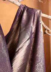 Silk Zari Jamawar Shawl D#50 - Purple