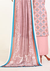 Winter - Rubaaiyat - D Prints - Marina 26 - Wool Shawl - RPM#08 - T Pink