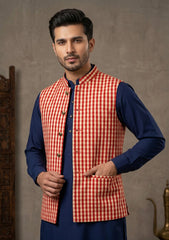 Elite Men Silk Stripe Unstitched Waistcoat Fabric