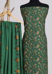 Winter - Riwaj - Printed Cotray Suit - Wool Shawl - D#15 - D Green