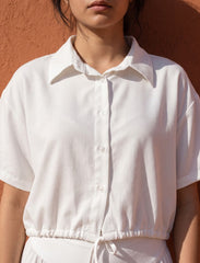 Pret - Moven - Button Up And Gathered Set - White