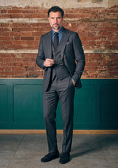 Drago Luxury Micron Super 160's Wool & Silk Fabric - D Grey