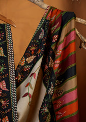 Pashmina Qalamkari Needle Work Shawl D#05 - Black