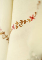 Kashmiri Ari Work Poncho D - 01 - Cream