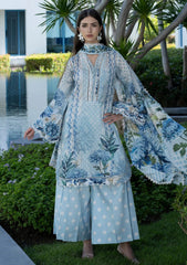 Lawn - Elaf Premium - Santorini Prints 26 - EPN#01A - OCEAN PETALS