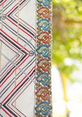 Digital Printed Lawn Shawl Qalamkar Patch D - 02 - M White