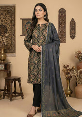 Winter - Rubaaiyat - D Prints - Marina 26 - Wool Shawl - RPM#04 - Black