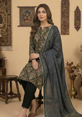 Winter - Rubaaiyat - D Prints - Marina 26 - Wool Shawl - RPM#04 - Black