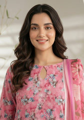 Lawn - Rubaaiyat - Chikankari 26 - Organza Dupatta - D#06 - Pink