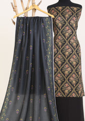 Winter - Rubaaiyat - D Prints - Marina 26 - Wool Shawl - RPM#04 - Black