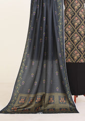 Winter - Rubaaiyat - D Prints - Marina 26 - Wool Shawl - RPM#04 - Black