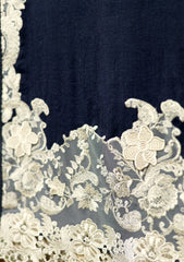 Pashmina Kashmiri Work Shawl D - 07 - Black