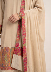Winter - Riwaj - Velvet Jamawar Patch Work Suit - D#01 - Skin