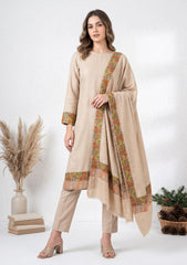 Winter - Riwaj - Pashmina Qalamkar Patch Work Suit - D#06 - Skin