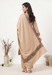 Winter - Riwaj - Pashmina Qalamkar Patch Work Suit - D#07 - Skin