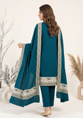 Winter - Riwaj - Pashmina Qalamkar Patch Work Suit - D#12 - D Ferozi