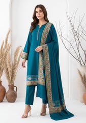 Winter - Riwaj - Pashmina Qalamkar Patch Work Suit - D#13 - D Ferozi
