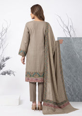 Winter - Riwaj - Pashmina Qalamkar Patch Work Suit - D#14 - Brown