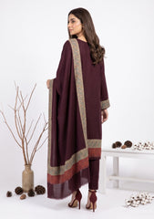 Winter - Riwaj - Pashmina Qalamkar Patch Work Suit - D#21 - D Maroon