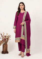 Winter - Riwaj - Pashmina Qalamkar Patch Work Suit - D#25 - Magenda