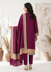 Winter - Riwaj - Pashmina Qalamkar Patch Work Suit - D#26 - Magenda