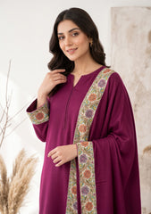 Winter - Riwaj - Pashmina Qalamkar Patch Work Suit - D#26 - Magenda
