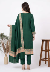 Winter - Riwaj - Pashmina Qalamkar Patch Work Suit - D#27 - D Green