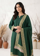 Winter - Riwaj - Pashmina Qalamkar Patch Work Suit - D#28 - D Green